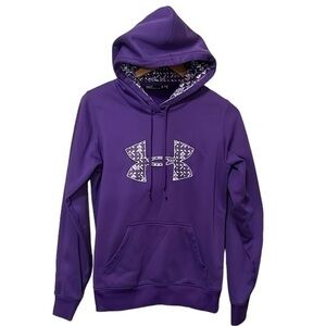 Under Armour Semi Fitted Hoodie Women’s Size Small Purple/White
